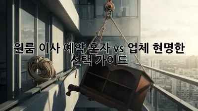 원룸 이사 예약, 혼자 vs 업체? 현명한 선택 가이드