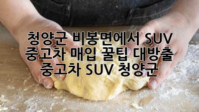 🚗💨 청양군 비봉면에서 SUV 중고차 매입? 꿀팁 대방출! #중고차 #SUV #청양군